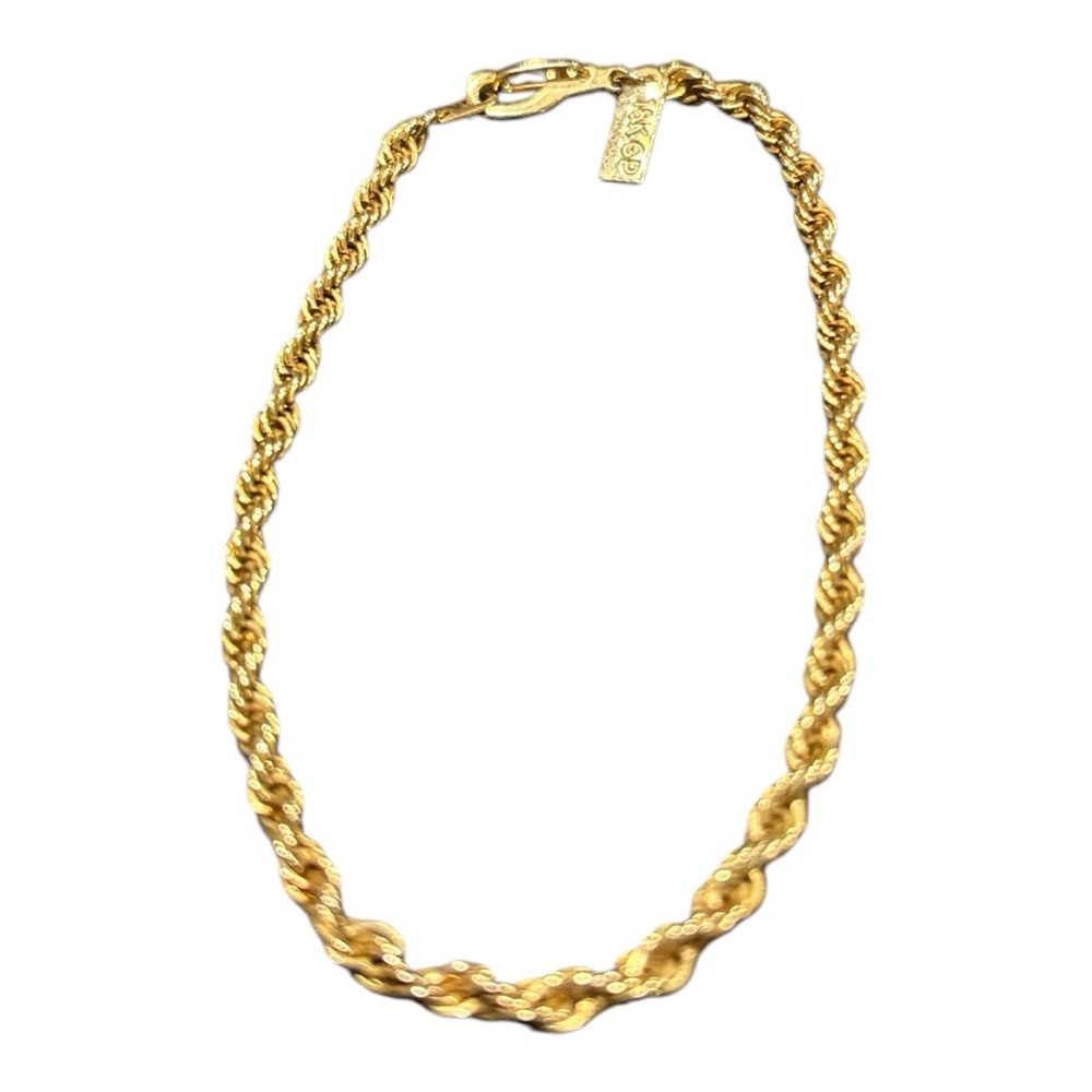 18k Gold Plated Rope Chain Bracelet Measures 7.75” JB 1